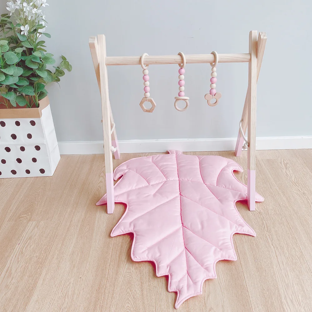 Estera de actividad de gimnasio para juegos de bebé de estilo nórdico Ins, estera de juego en forma de hoja, gimnasio para bebé, juego de estera para gatear de dibujos animados tridimensionales para bebé - imagen 3
