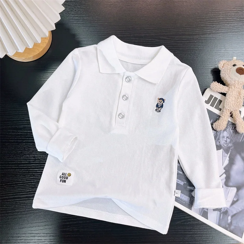 Camisa polo manga larga para niños – Estampado infantil para otoño y primavera
