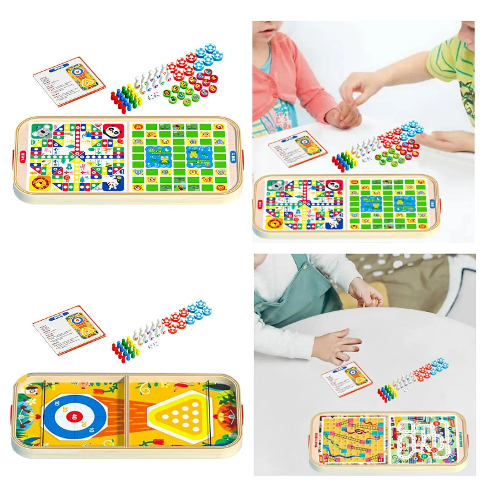 Wooden Fast Pucks Game Portable Wooden Hockey Game for Teens Party Children