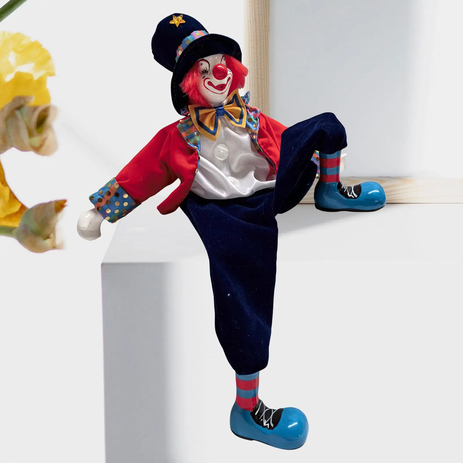Clown Doll Halloween Decoration Porcelain Clown Model for Table Party Decor