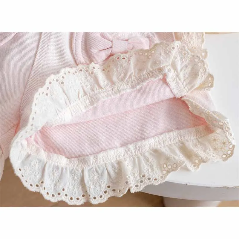 Pantalones cortos de verano para bebé con tejido ligero y encaje - imagen 4