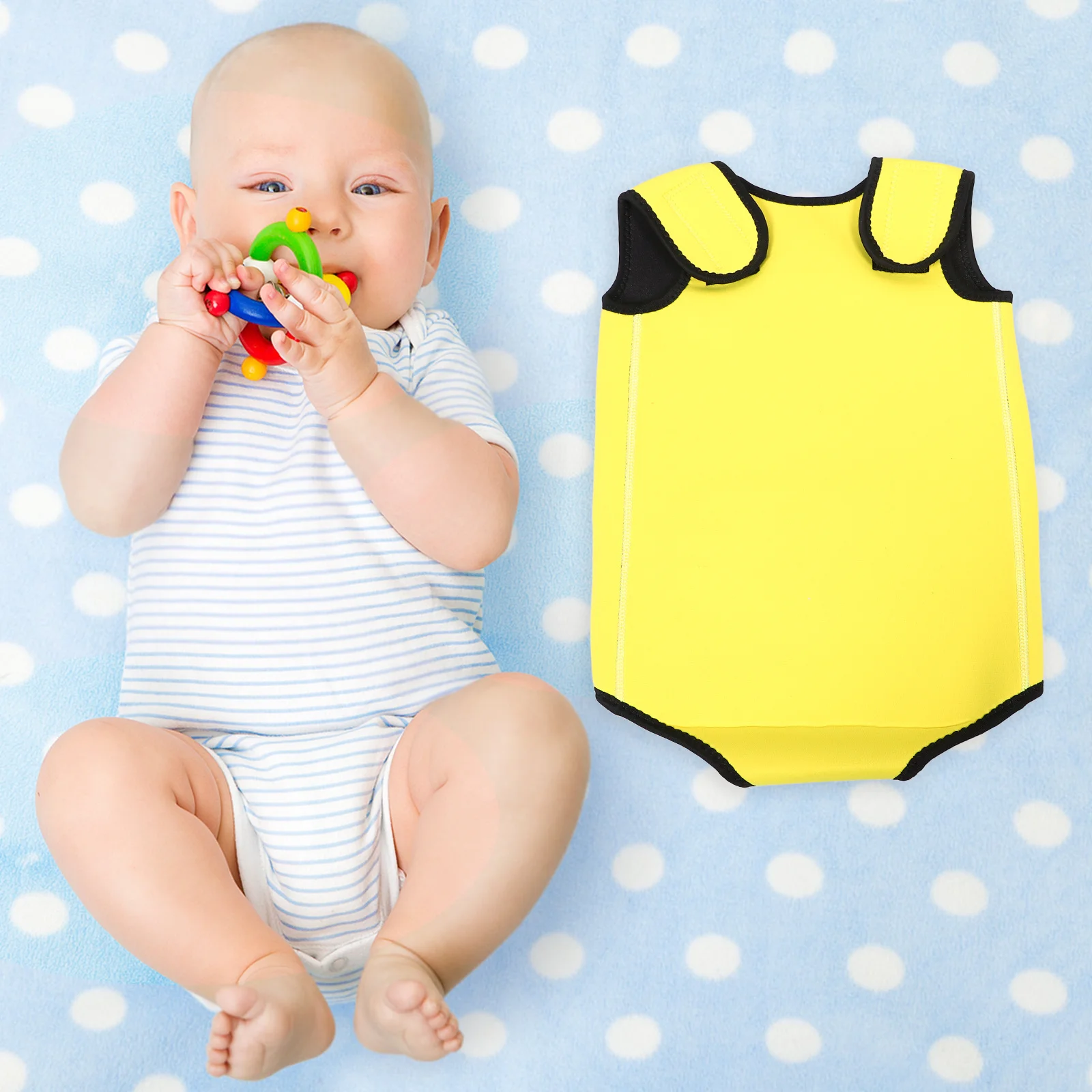 Traje de baño de una pieza cálido protector para niños pequeños, traje de baño elástico y agradable para la piel, chaleco de natación para niños y niñas - imagen 3