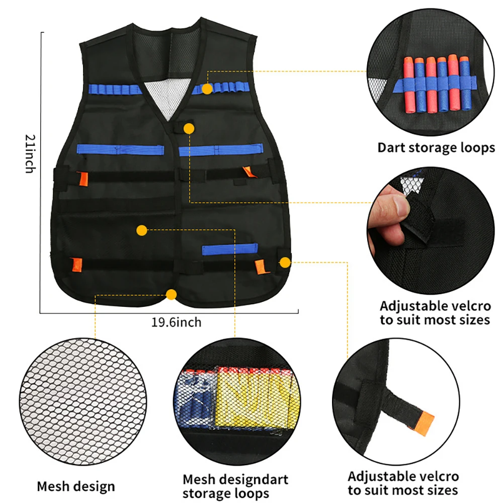 Nerf kit táctico para niños – chaleco, pistolas, dardos y protección - imagen 5