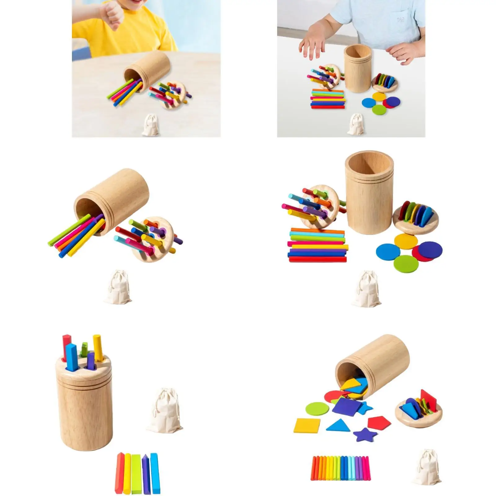 Montessori Toddler Toys Learning Color Sorting Toys Color Sorting Sticks Sorting Cup for Toddlers 2 Year Old Children Kids Gift