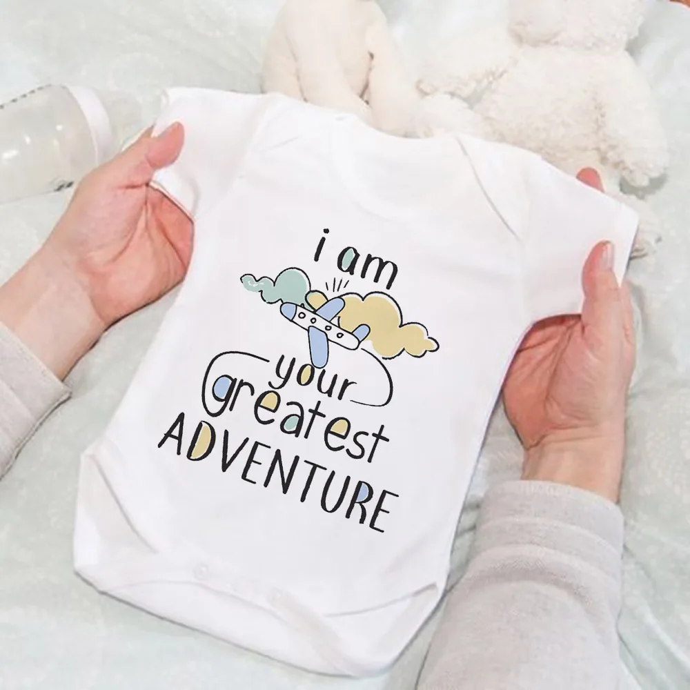 I Am Your Greatest Adventure-Pelele estampado para bebé, ropa infantil divertida, mono de manga corta para recién nacido, Mono para niños y niñas