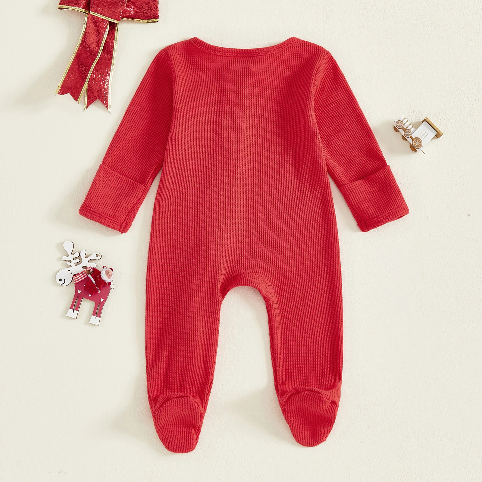 Tregren Mameluco de Navidad para bebé con Papá Noel bordado - imagen 4