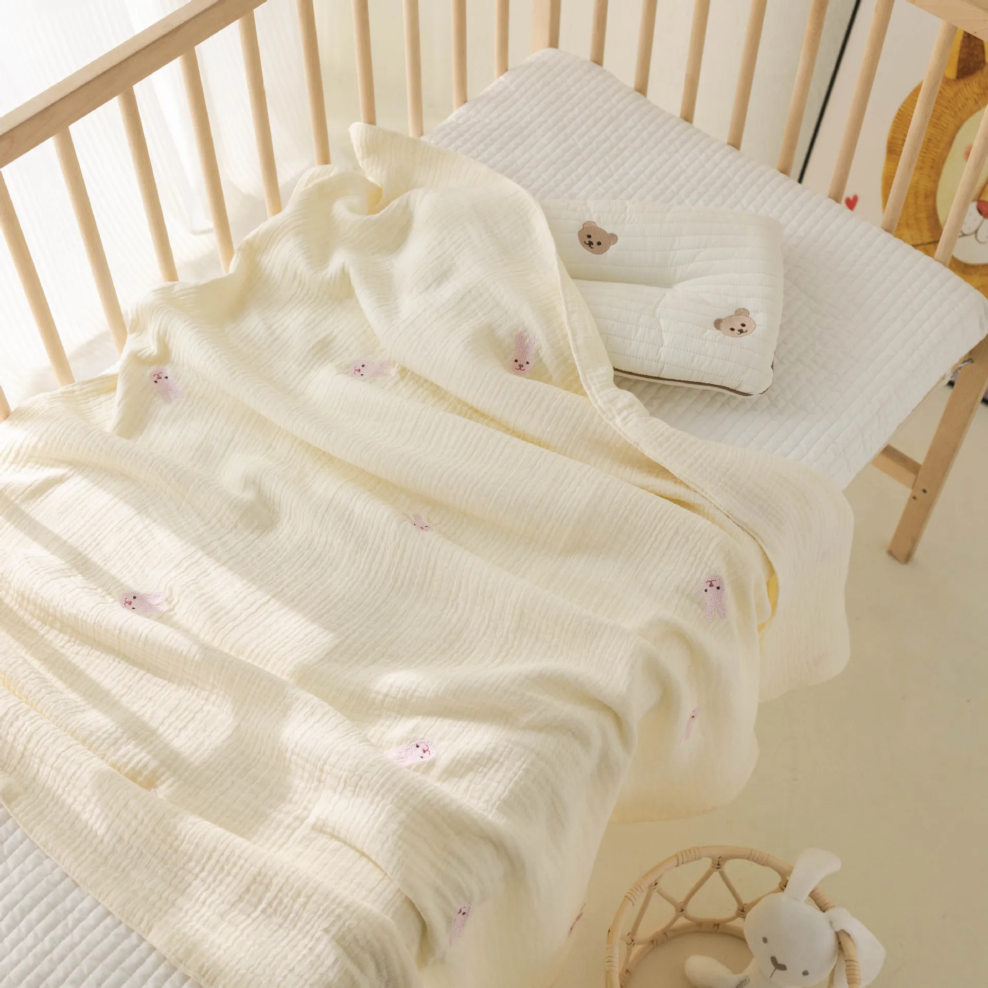 Mantas de dibujos animados para bebé recién nacido, edredón envolvente de algodón suave para niños y niñas, manta para exteriores para niños pequeños de 110x110cm - imagen 2