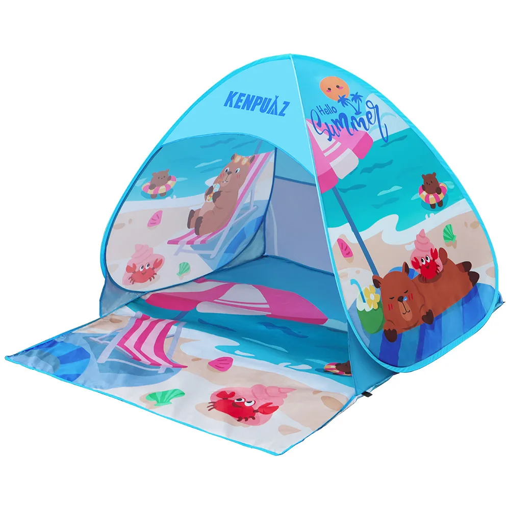Kenpuaz-tienda familiar impermeable para playa, tienda de campaña para acampar al aire libre para niños, ventilación emergente abierta, portátil, parasol para bebé - imagen 2