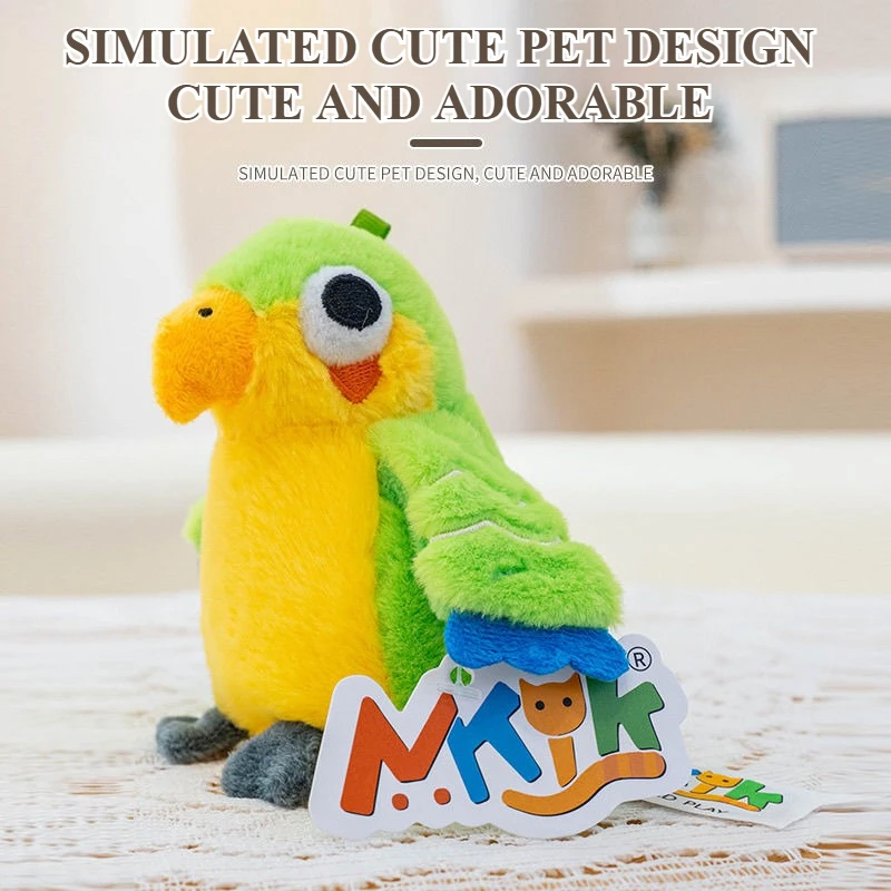 Flappy-juguete de peluche de loro para niños, alas electrónicas animadas para batidos de pájaros, recargable, sonido realista, activado por tacto - imagen 5