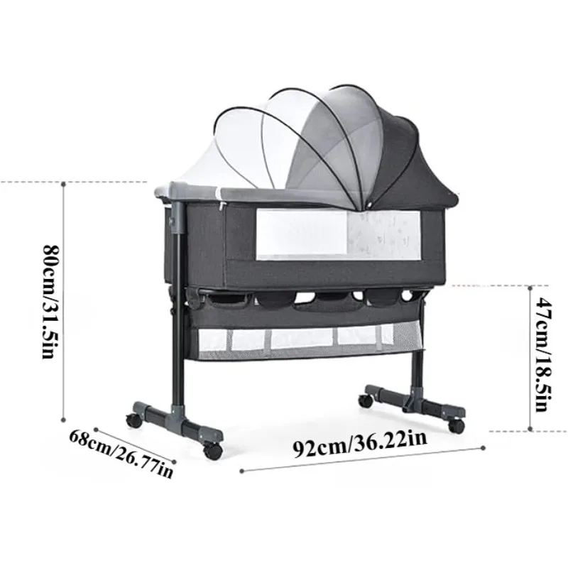 Cuna portátil convertible con ruedas para bebé - imagen 3