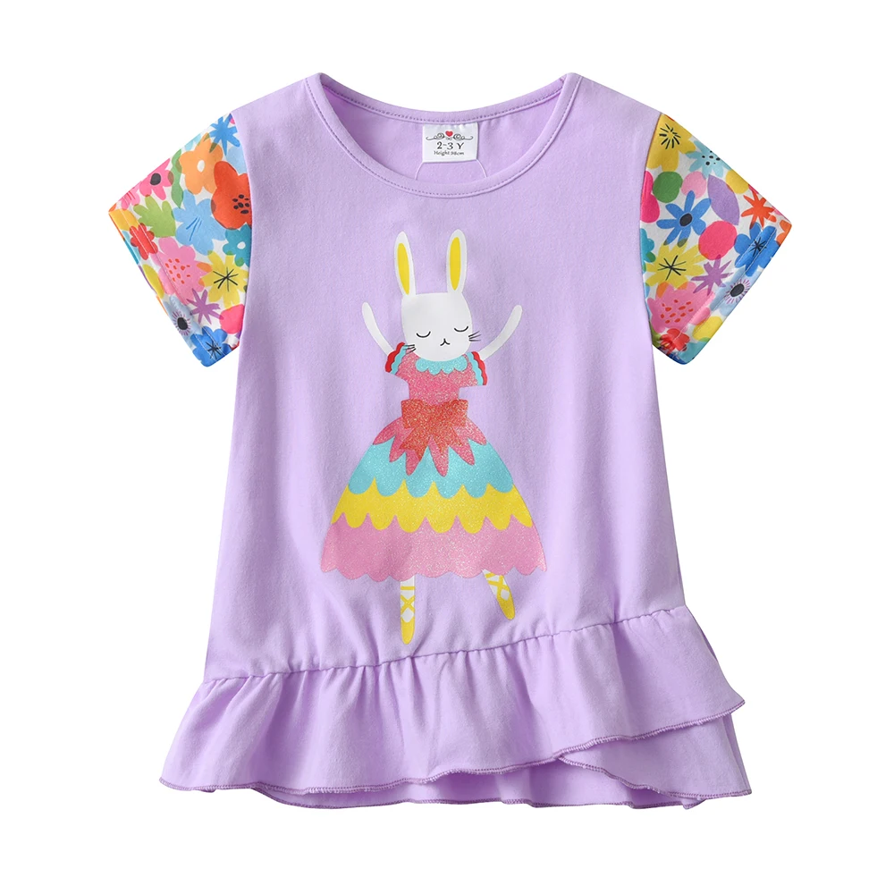 DXTON conjunto verano niño: top y shorts estampado conejos y flores