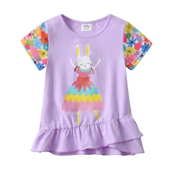 DXTON conjunto verano niño: top y shorts estampado conejos y flores