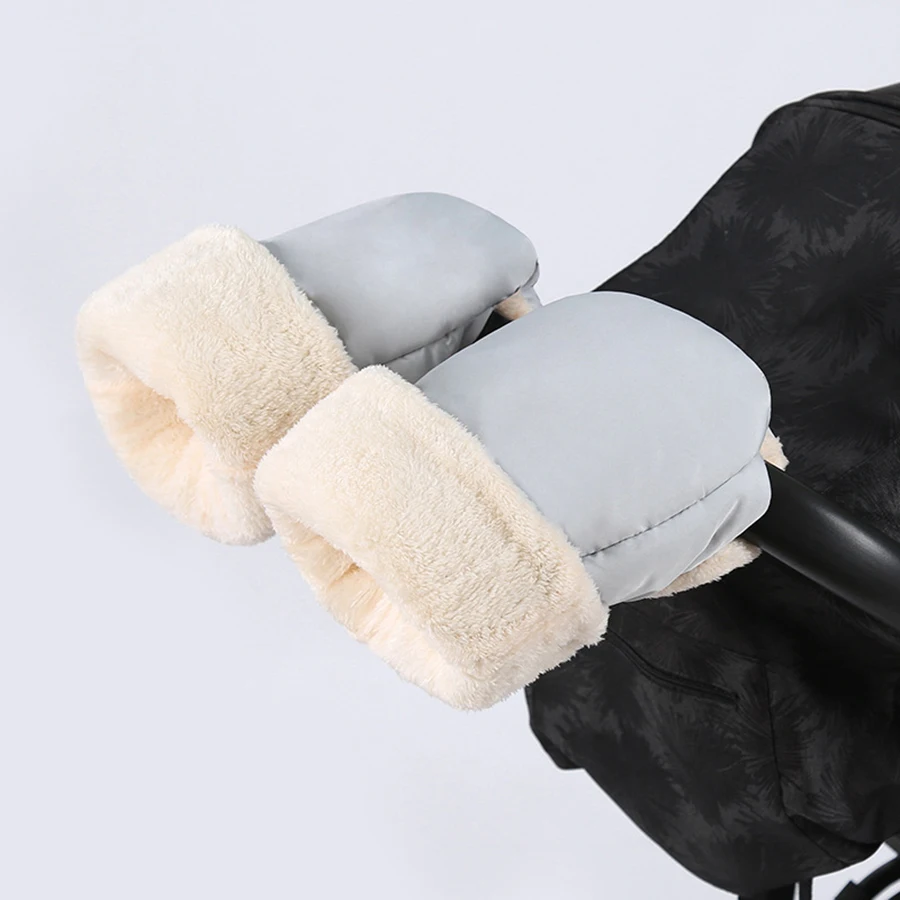 Guantes para cochecito, 1 par, invierno, a prueba de viento, cálidos, estilo Simple, guantes universales para cochecitos, accesorios impermeables para cochecito de bebé - imagen 2