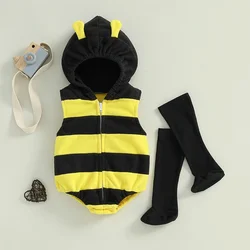 VISgogo Disfraz de abeja bebé con capucha y calcetines