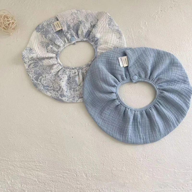 아기 턱받이 통기성 면 거즈 턱받이, 6 레이어, 단색, 흘러내림 턱받이, 유아 타올, 신생아 트림 천 앞치마 - imagen 4