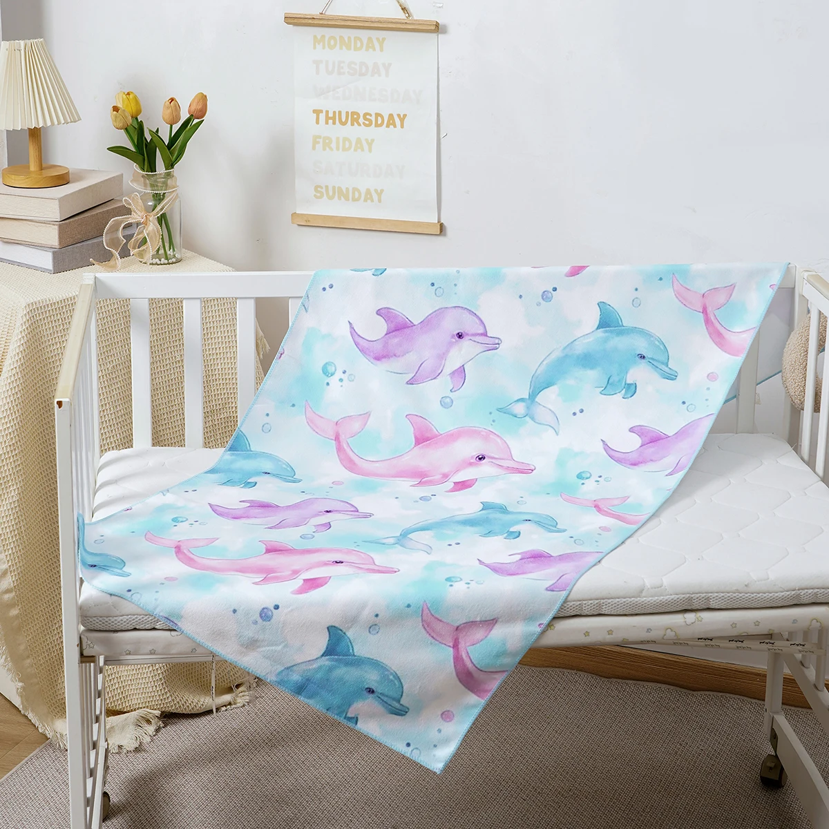 HappyFlute Children's Bath Towel 27x55in Shell Dolphin Rainbow Whale Print for Boys & Girls Beach Pool Summer Vacation Gifts - imagen 5