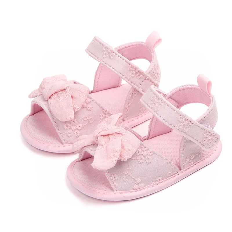 Sandalias de bebé antideslizantes de verano con lazo y algodón - imagen 3