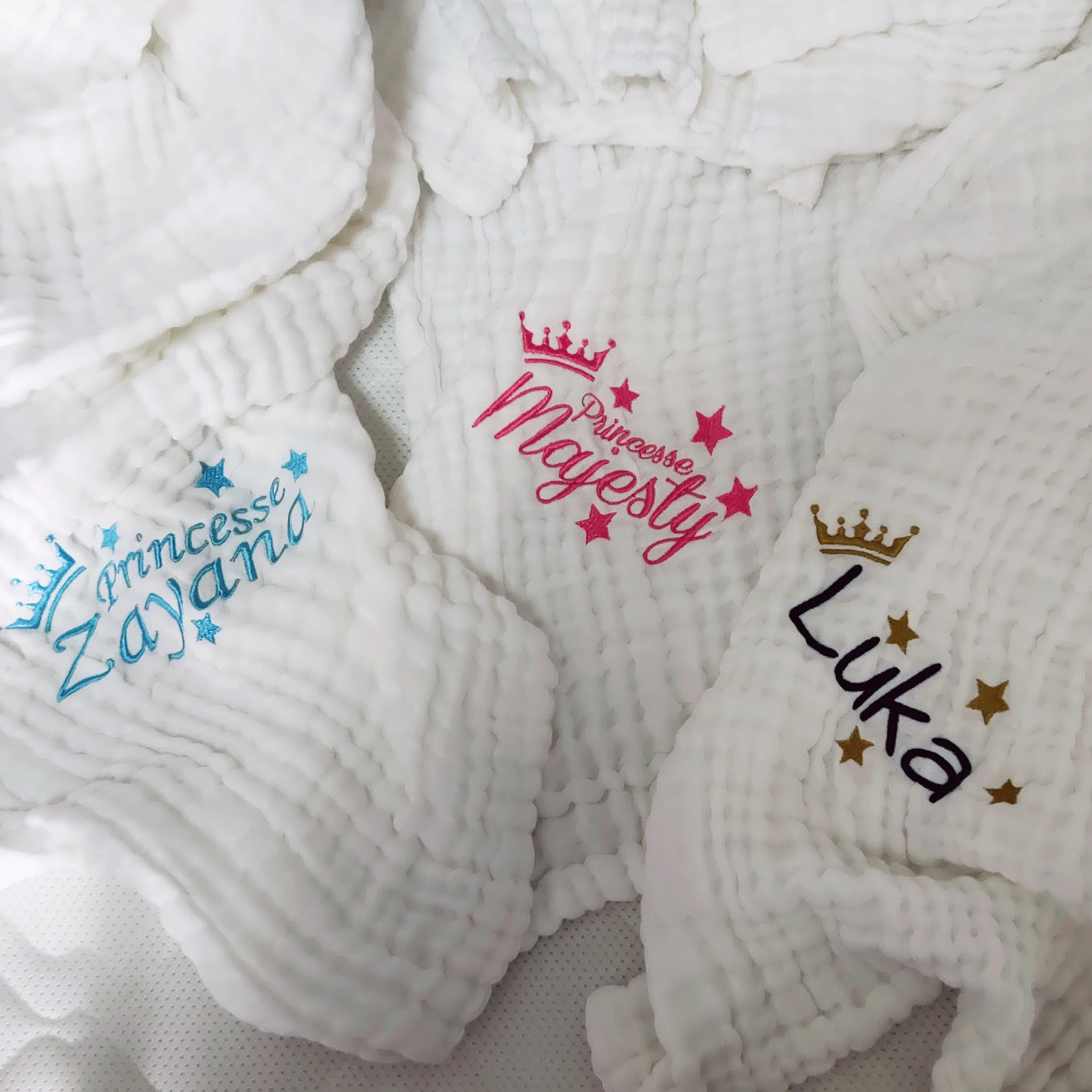 Manta de muselina personalizada con nombre para bebé, envoltura para recién nacido, cuna, cama, cochecito, regalo de cumpleaños para Baby Shower - imagen 2