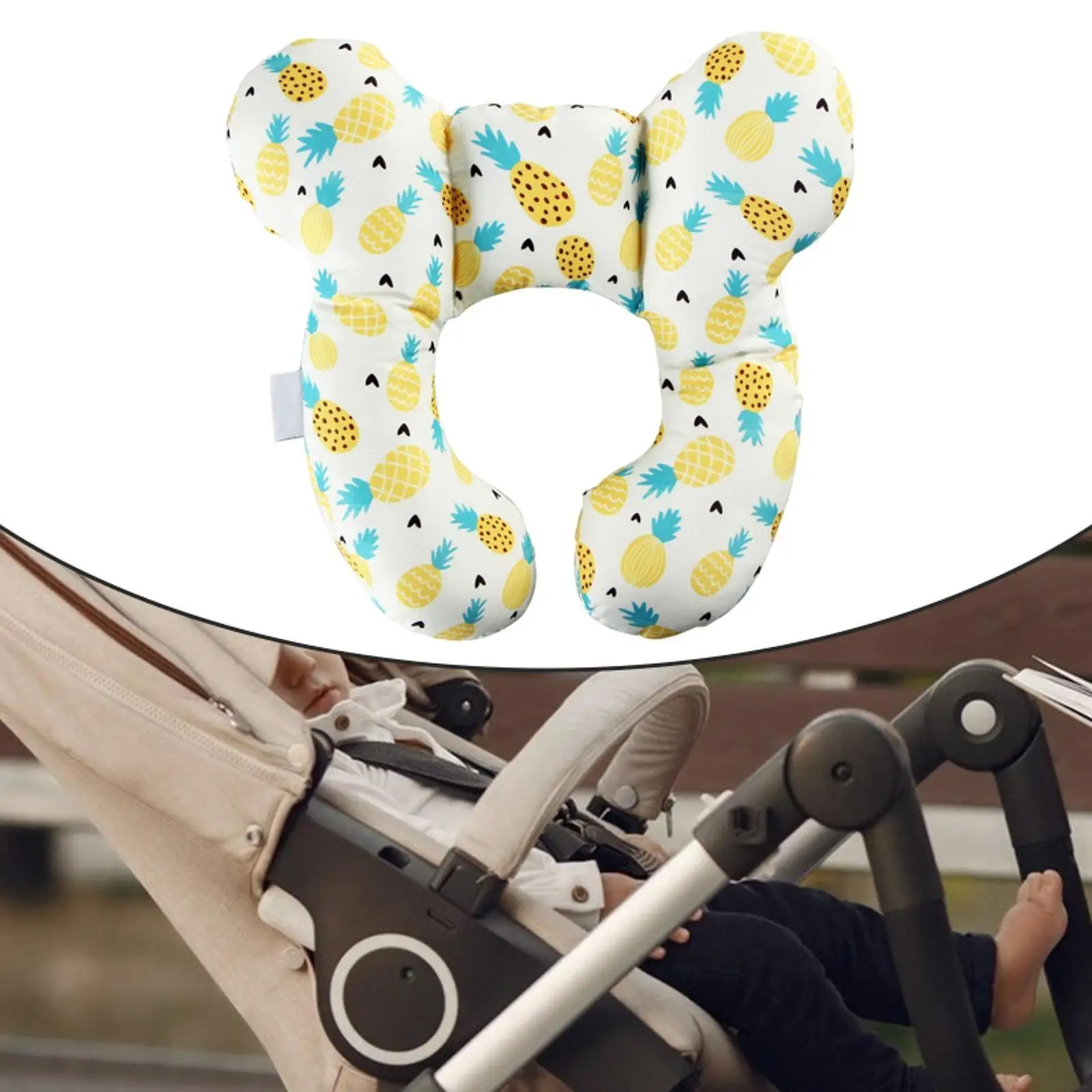 Baby Neck Pillow Soft Ergonomic Breastfeeding Pillow Infant Head Protect Pillow for Stroller Pushchair Car Seat Travel Toddlers