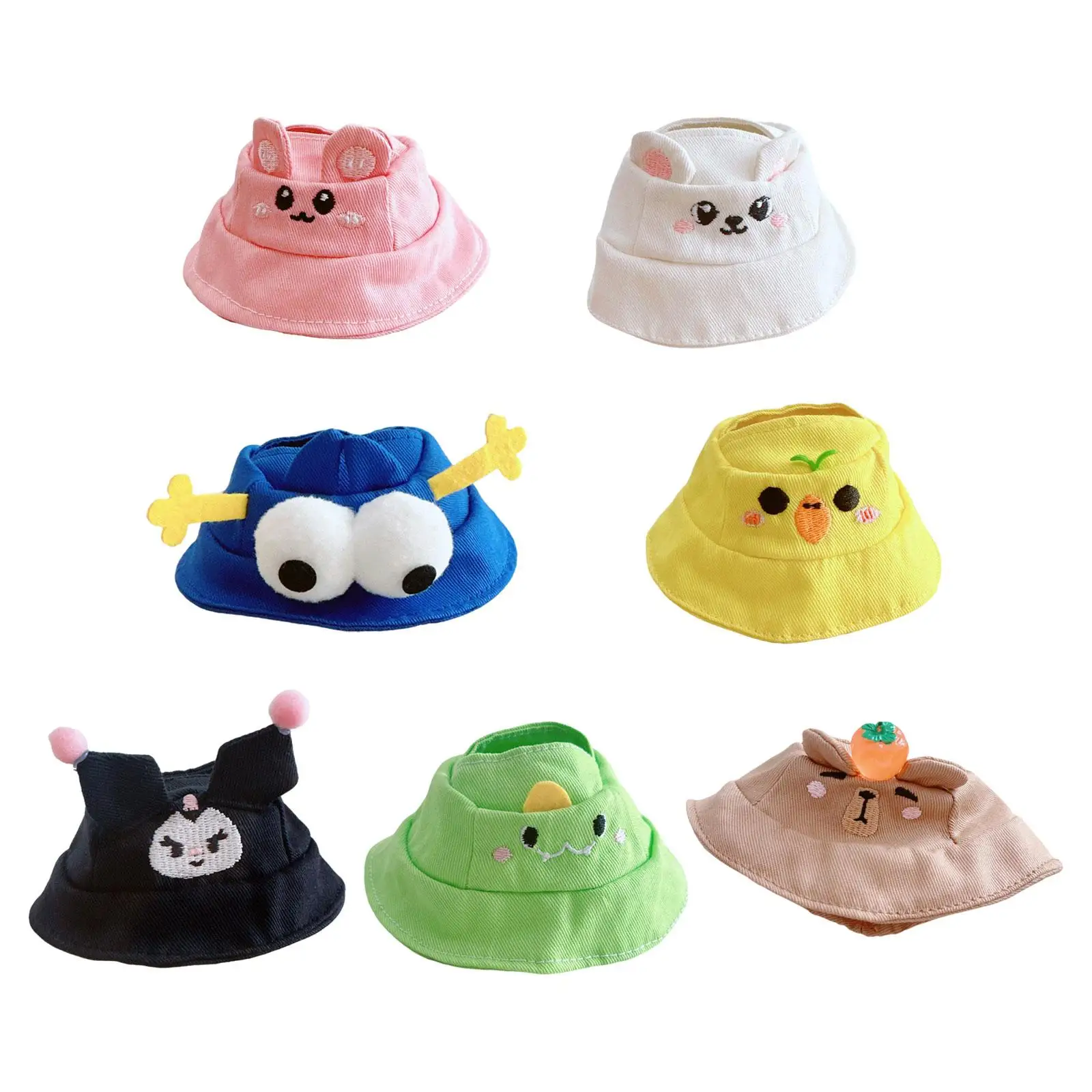 Cotton Doll Wide Brim Hat for Kids Hands on Clothing Imagination Coordination Photo Props Girl Doll Bucket Hat for 6.69'' Doll