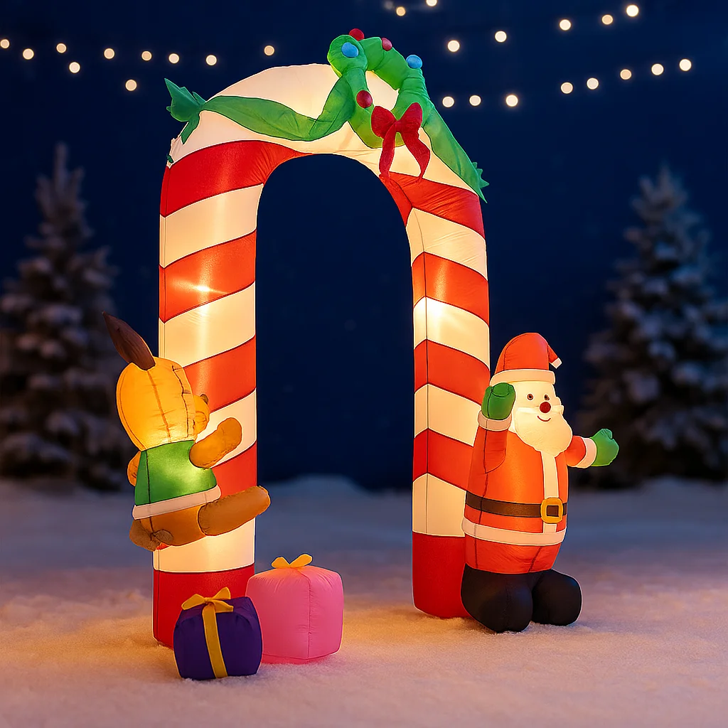 Arco de Navidad inflable de 7,87 pies, Cajas de Regalo de animales de Papá Noel, juguete, decoración de Navidad, suministros de patio, adorno de decoración del hogar, regalo festivo - imagen 4