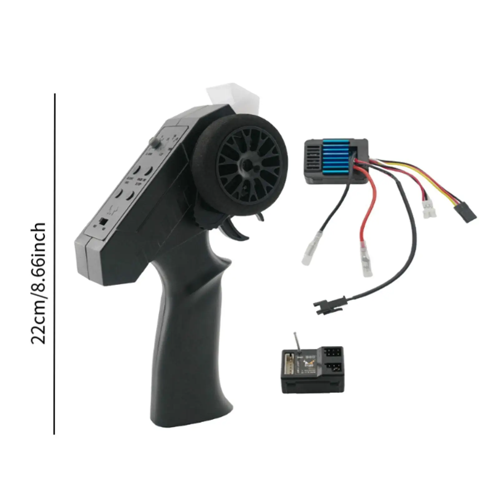 RC Car Remote+50A ESC+Receiver 2 Channel for 1/14 Scale 1/12 Scale Vehicle