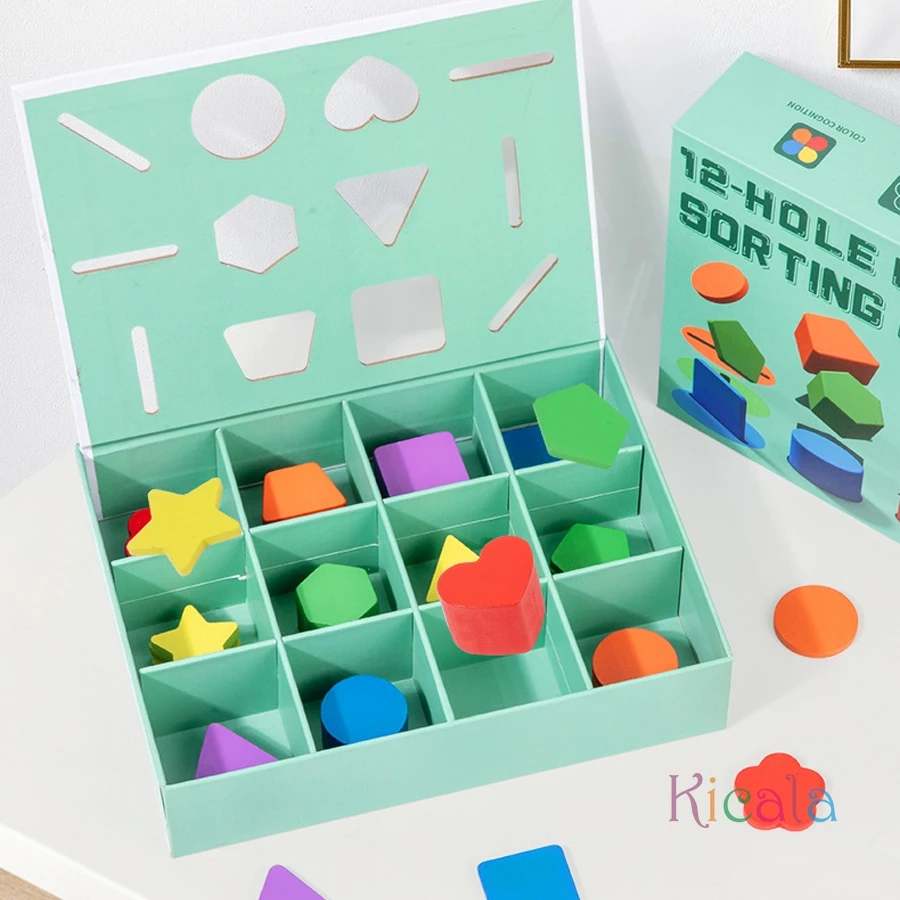 Formas 3D, sólidos geométricos, juguete de Color madera, juguete de clasificación, entrenamiento de desarrollo, juego educativo Montessori para regalo preescolar - imagen 5