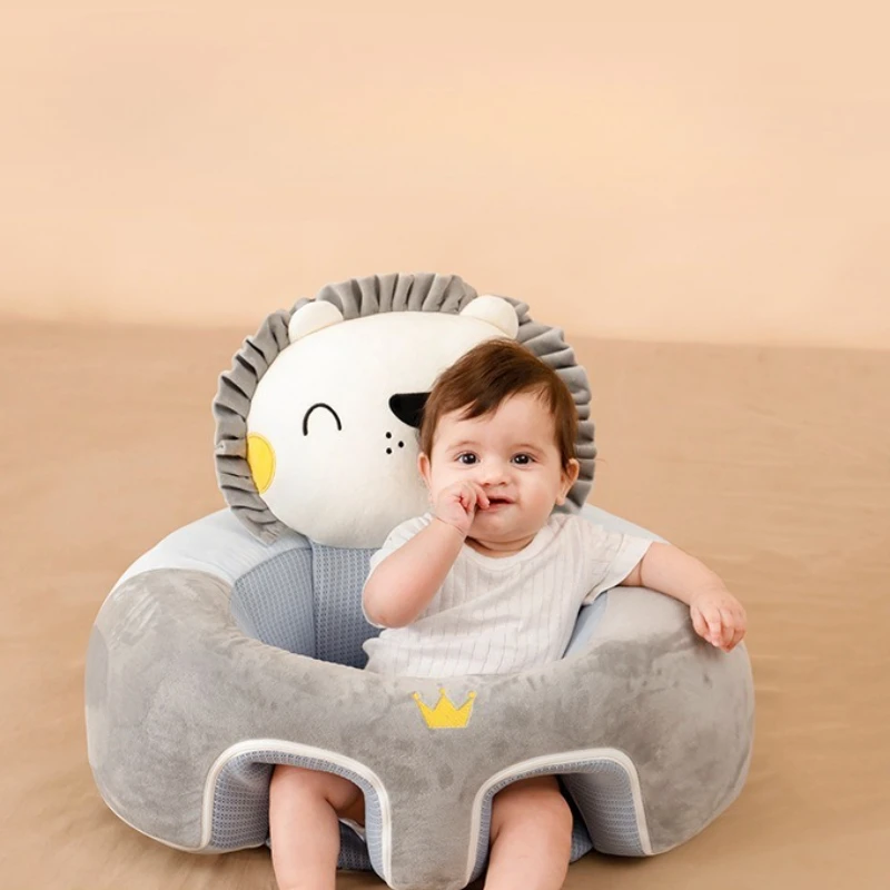 Bonito sofá con forma de Animal de dibujos animados para bebé, silla de felpa suave, asiento de apoyo para bebé, sofá cómodo muñeco de peluche, asientos para silla para niños pequeños