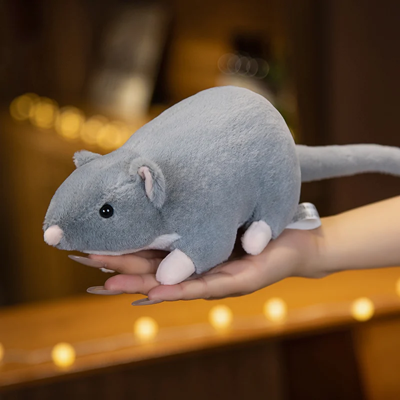 Peluche de ratón realista – Juguete suave relleno para niños
