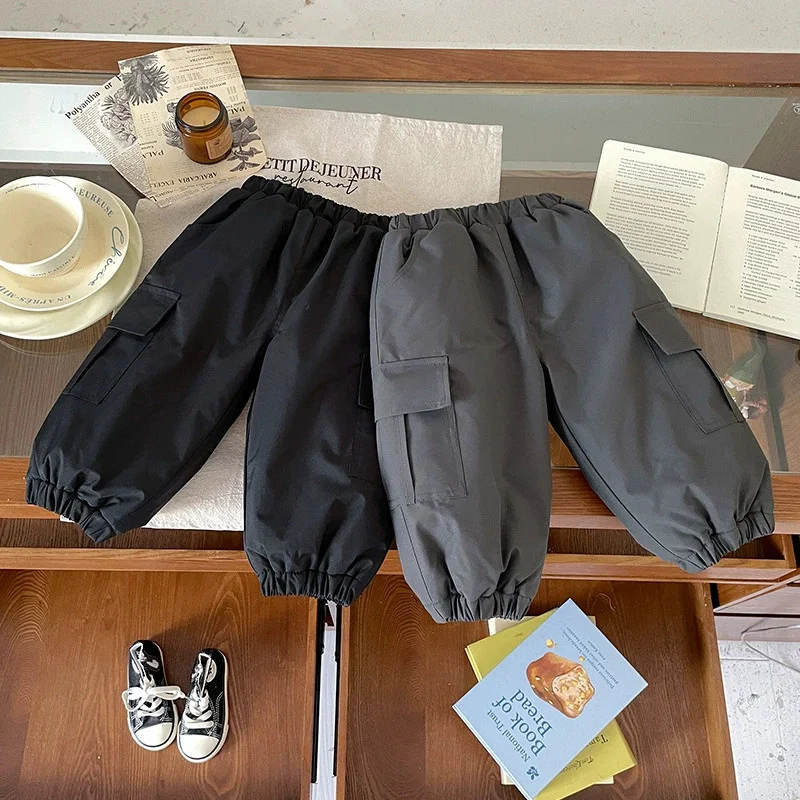 Pantalones térmicos gruesos de algodón para niños de invierno - imagen 4