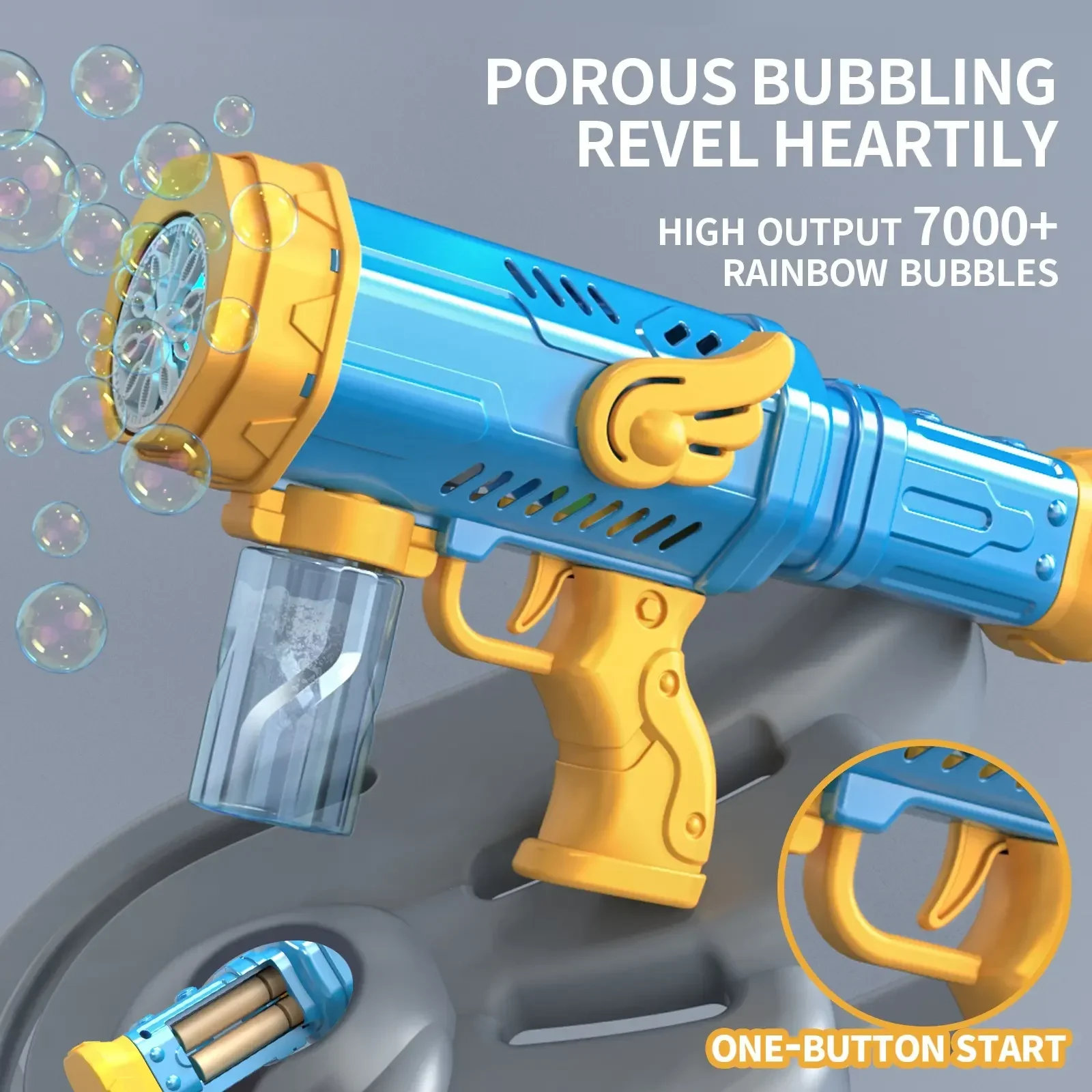 Automatic Electric Bubble Gun 10 Holes Bubble Machine blowering Maker Soap Water with LED Toy for Children Wedding Party - imagen 4