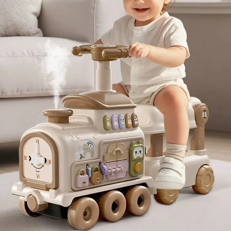 Andador de empuje para bebés con tren de vapor y dirección segura - imagen 3