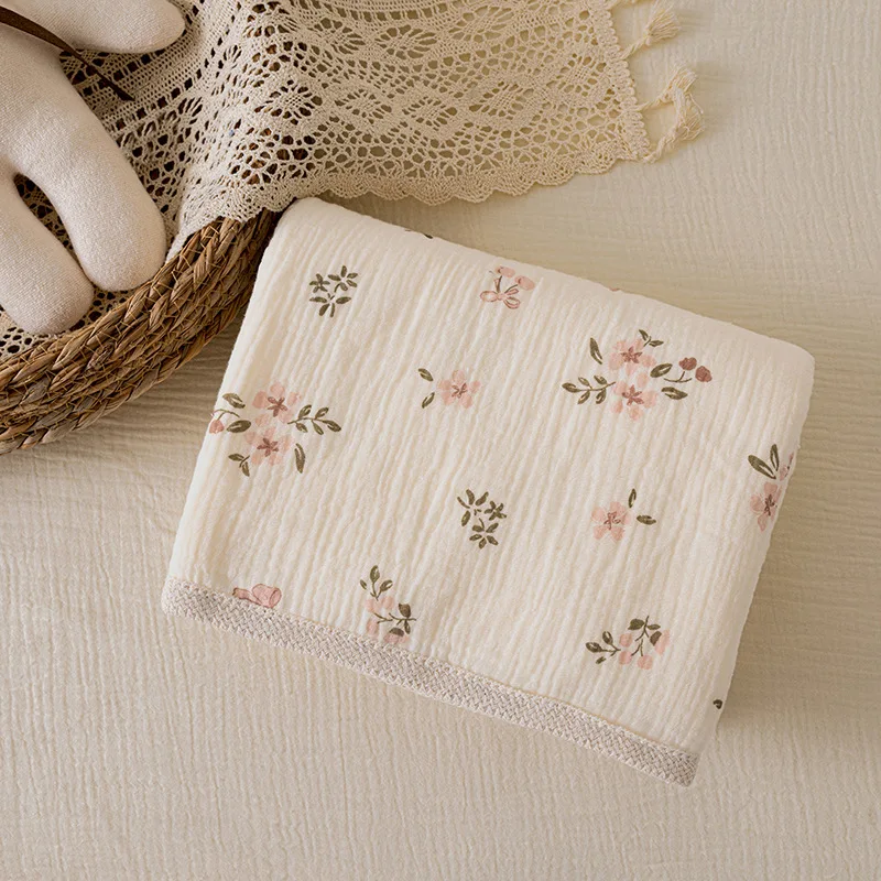 Manta de bebé de lana de algodón para recién nacido, colcha de encaje de doble cara para bebé, manta suave y cálida para invierno, funda para cochecito, artículos de cama para bebé - imagen 5