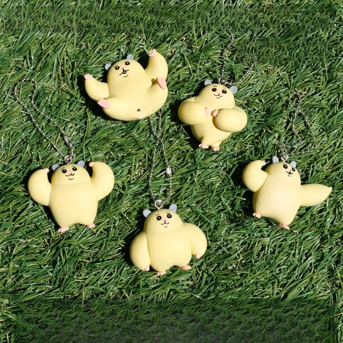 Juguetes cápsula originales, figura Muscular de Ham-chan, mascota, lindo hámster fuerte kawaii, modelos de pose de culturismo, colgante BC - imagen 5