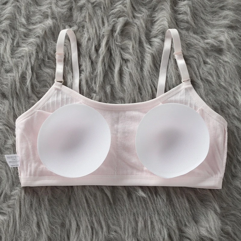 Sujetadores de entrenamiento para niñas, camisola sin aros de algodón, Tops para Tweens, sujetadores de entrenamiento transpirables para escenario de crecimiento, chaleco modesto sin costuras - imagen 3