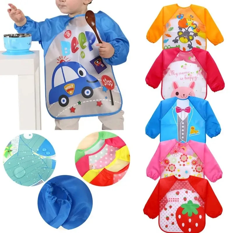 Baberos impermeables EVA de manga larga para bebé – delantal - imagen 4