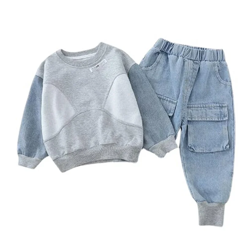 Conjunto infantil sudadera manga larga cuello redondo otoño invierno - imagen 5