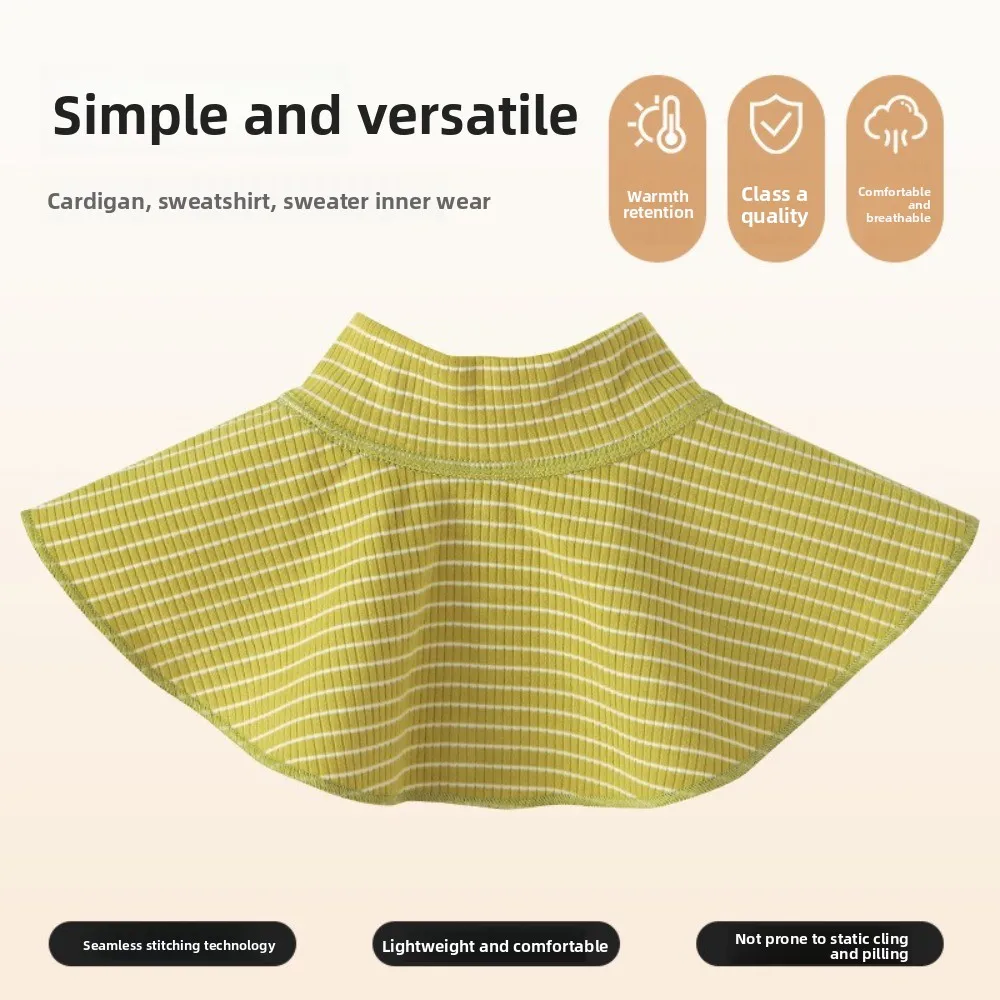 Nuevo Chal a rayas cálido desmontable cuello falso cubierta de cuello alto Otoño Invierno - imagen 2