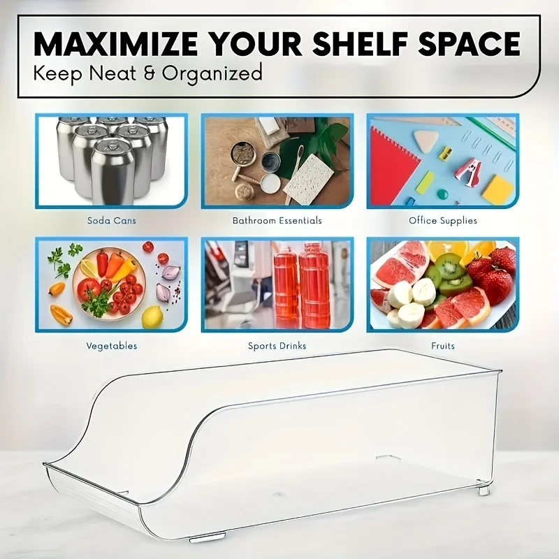 Organizador apilable para nevera – caja de agua, snacks y latas - imagen 4