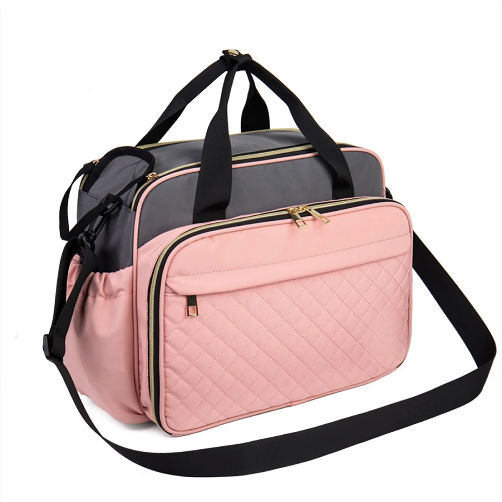 Bolsa de pañales acolchada rosa – Gran capacidad para el bebé - imagen 5