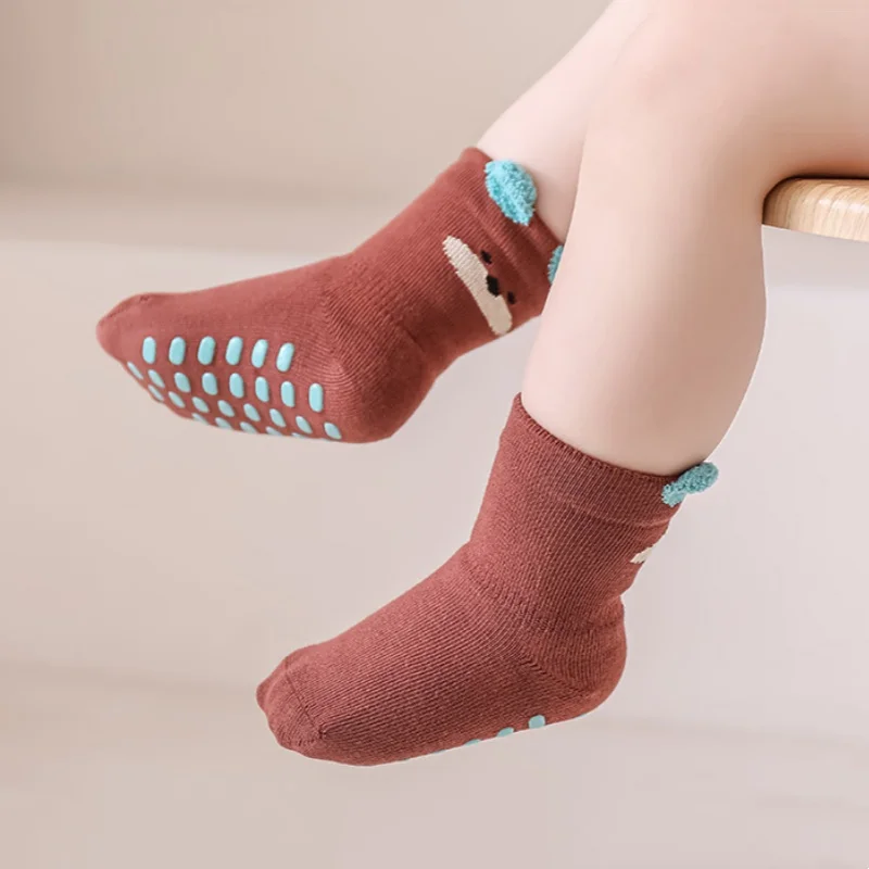 Calcetines para niños y niñas, calcetines de algodón a la moda para Otoño e Invierno, calcetines bonitos y suaves para bebés y niños pequeños, calcetines antideslizantes para el hogar de 3 a 5 años - imagen 3