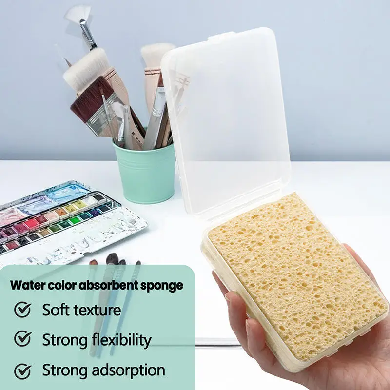 Esponja absorbente específica para pintura de acuarela, herramienta de limpieza hidratante, pluma de pigmento, limpieza de pulpa de madera, limpieza de algodón - imagen 5