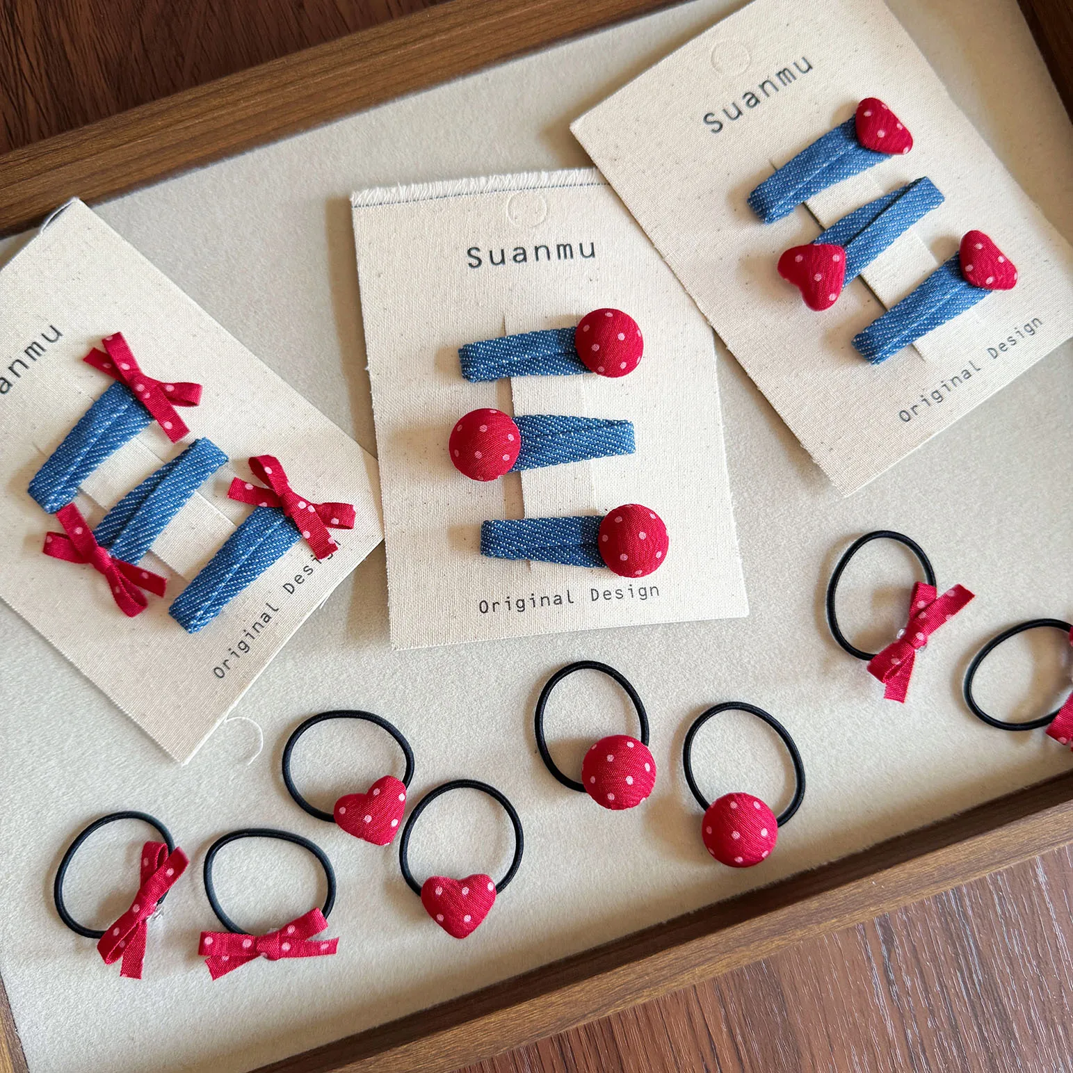 Nuevo bebé Denim amor arco horquilla diadema niños flequillo lateral BB pellizco sombreros de goma niñas niños accesorios para el cabello - imagen 2