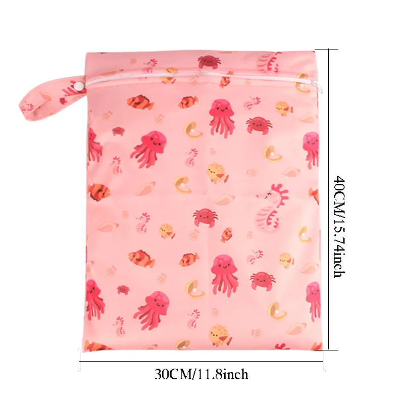 Bolsa húmeda para productos para bebés, almacenamiento de pañales de tela, impermeable y duradero, almacenamiento de pañales de gran capacidad, bolsa de separación seca y húmeda, 2 uds. - imagen 2