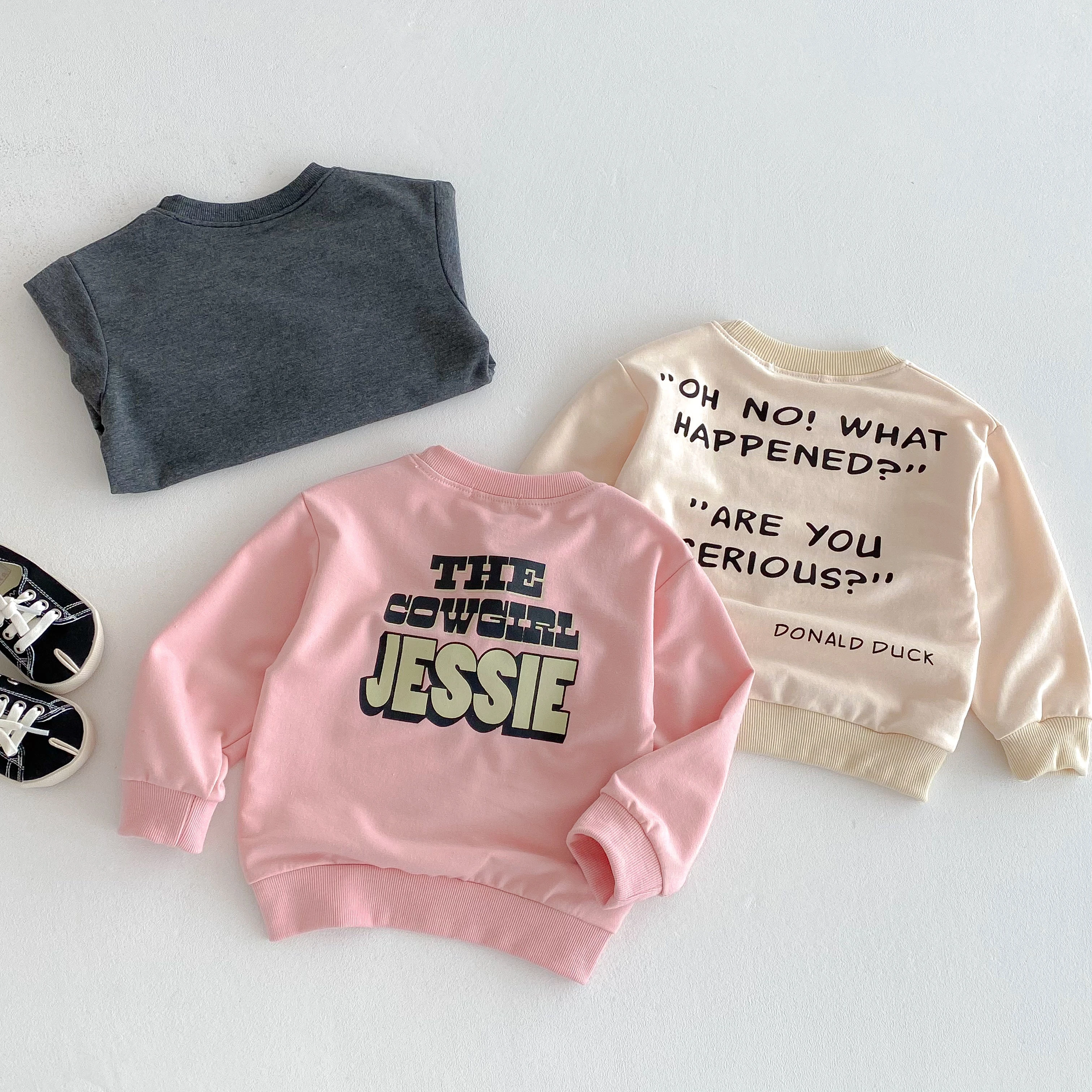 Sudaderas con estampado de dibujos animados para niños, ropa holgada de moda para primavera y otoño, Tops de manga larga para bebés y niñas, Sudadera con capucha con cuello redondo de 0 a 6 años - imagen 2