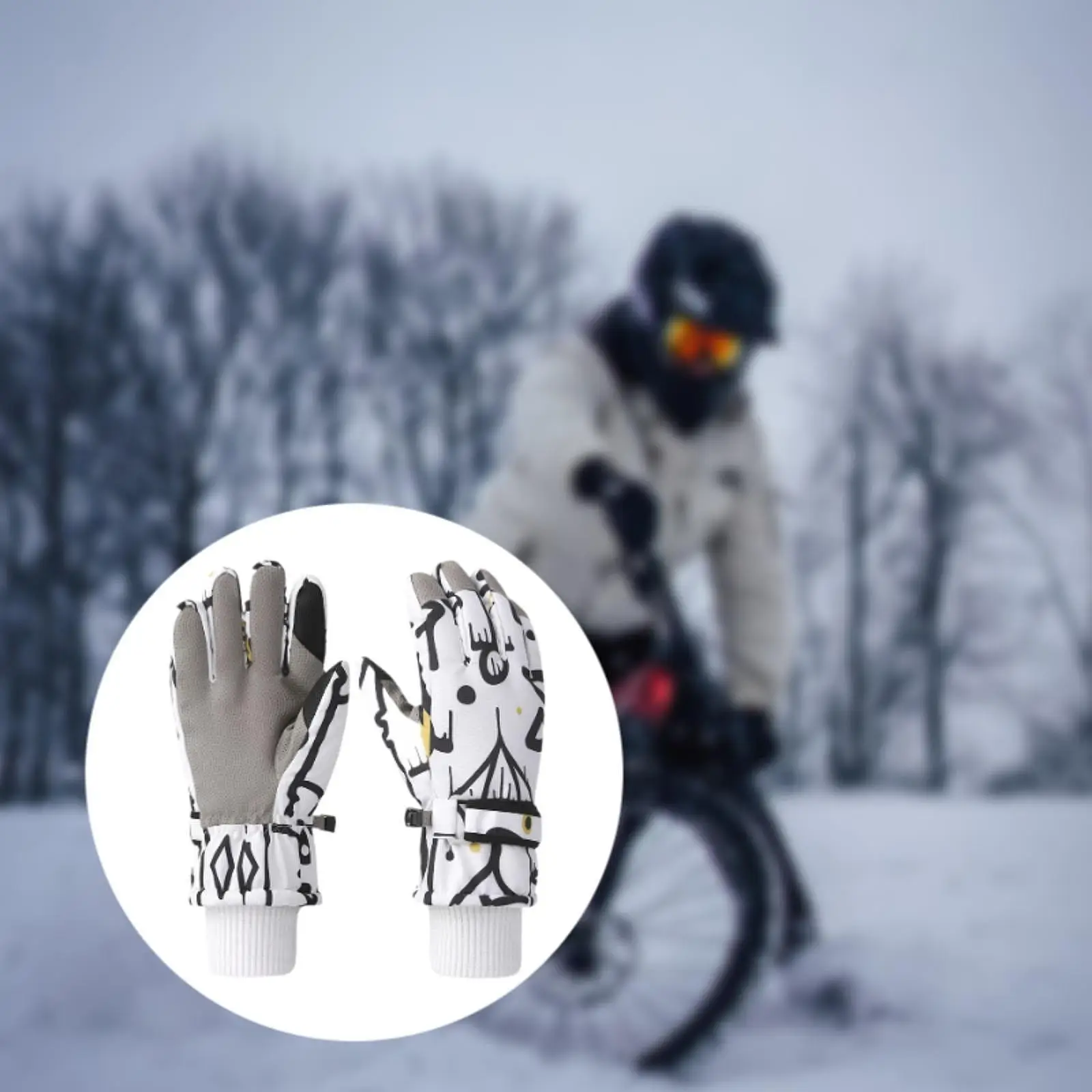 Ski Thermal Gloves Winter Gloves Men Riding Gloves Portable Protective Mitts