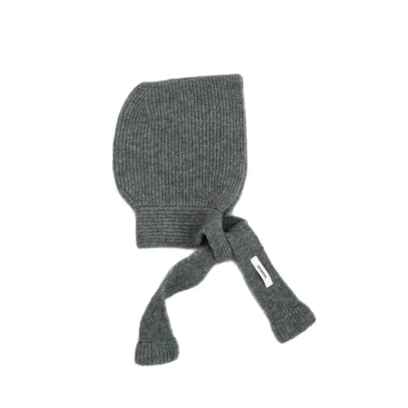 INS Fashion-Sombrero y bufanda 2 en 1 para niños, conjunto de invierno, gorro tejido con protección para los oídos con banda para atar, gorro suave con calentador de cuello - imagen 5