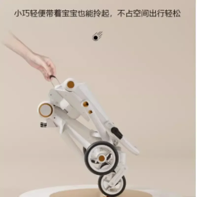 Caminador bebé plegable con clic – Asiento alto para cochecito - imagen 3