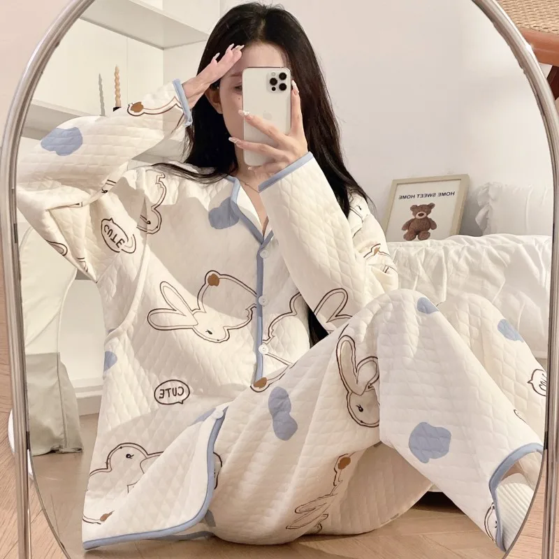 Pijama de lactancia transpirable en algodón con cintura ajustable - imagen 4