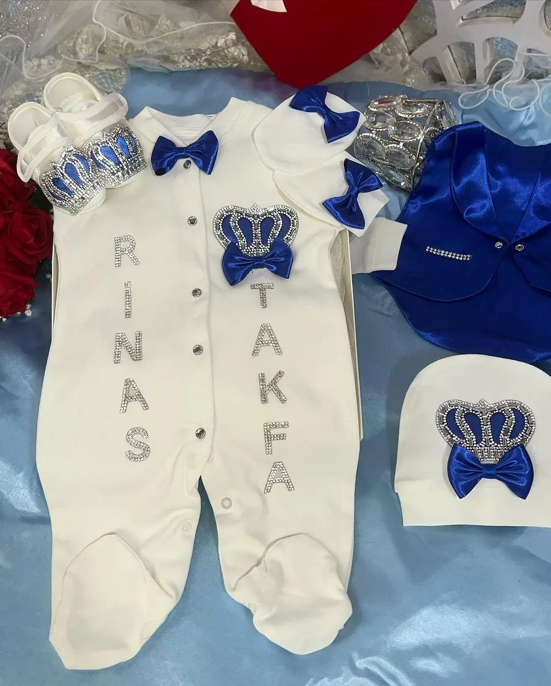 Conjunto de ropa para bebé recién nacido, productos de algodón Real para el cuidado infantil, traje de cuerpo, camisa, pantalones, sombrero, 5 piezas, origen de Turquía - imagen 5